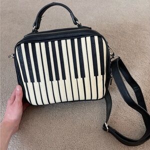Charming Charlie Black and White Piano Keys Music Crossbody Purse